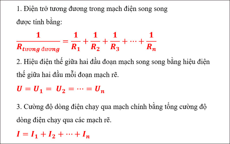 Công thức tính điện trở mạch song song